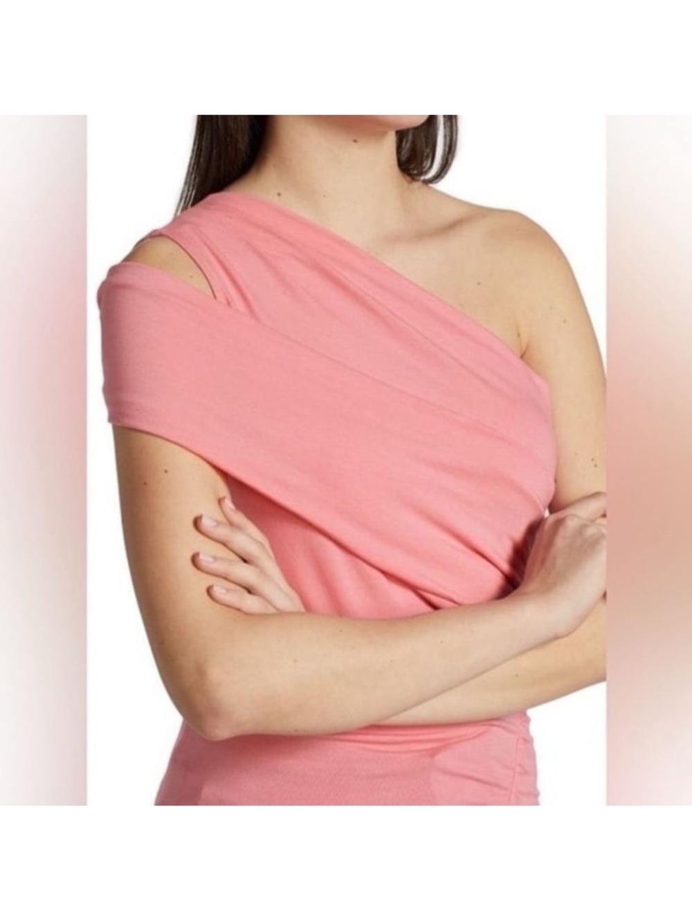 IRO Billin Pink One-Shoulder Ruched Tank Top